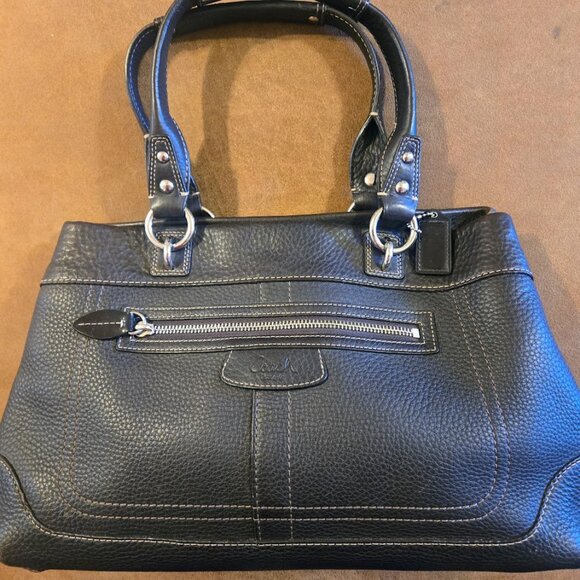 Coach signature Penelope dark brown pebbled leather satchel - Picture 3 of 12